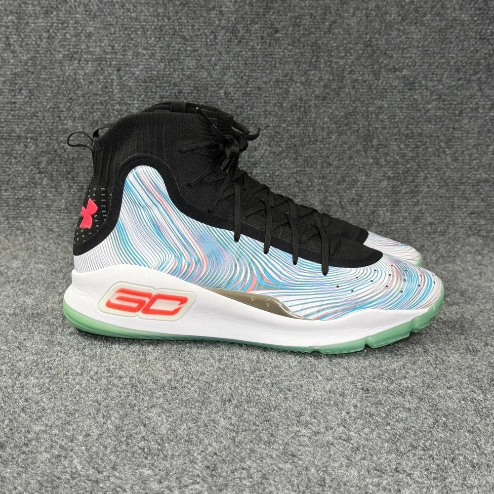 Under Armour Curry 4 Basketball Shoe Men 13 More Magic Blue White Black Athletic